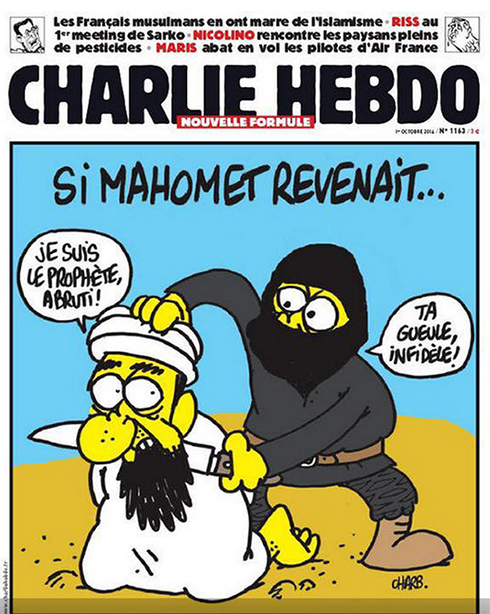 קריקטורה של מוחמד ערוך ראש שפרסם העיתון