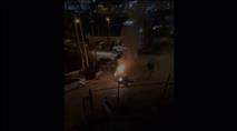 צפו בתיעוד: רכב אבטחה עולה באש בירושלים