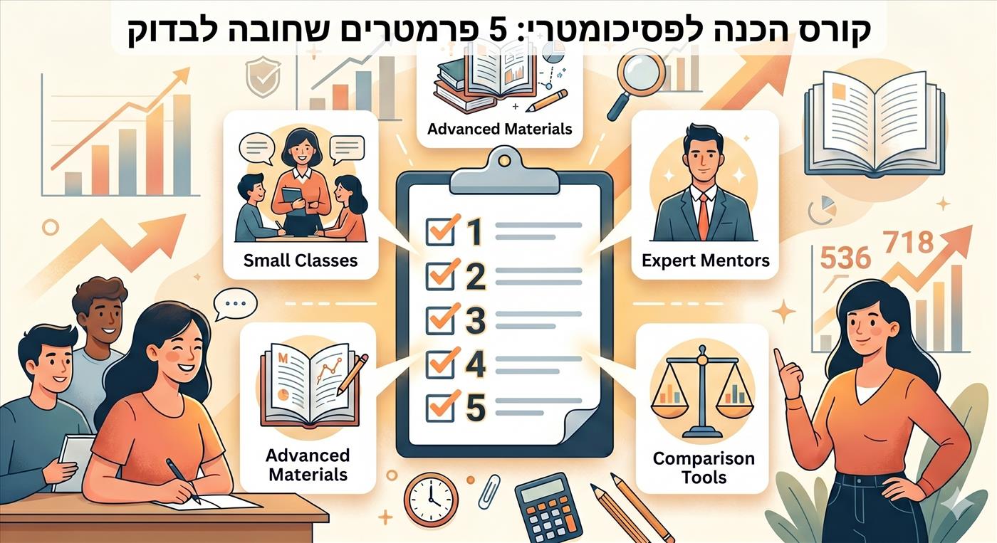 קורס הכנה לפסיכומטרי: 5 פרמטרים שחובה לבדוק