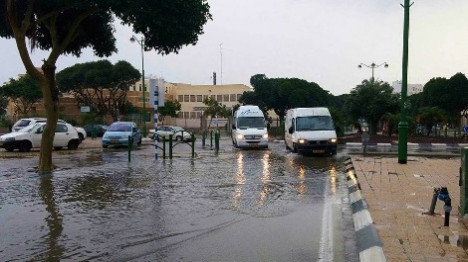 גשמים עזים והצפות באשקלון